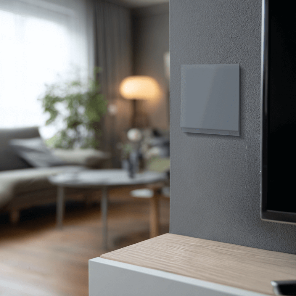 ชุดสวิตซ์ 2 ทาง 1 ช่อง GONEO รุ่น PIANO OPUS ONE G67-K112-RGY สีเทา